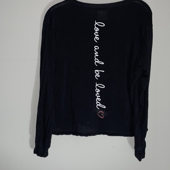 BLACK “LOVE” LOGO LONG SLEEVE TOP - Picture 2 of 4